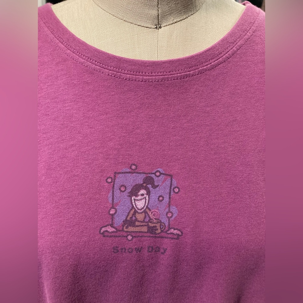 Life is Good - Women's Lilac Long Sleeve Top, “Snow Day”, Size XL - Picture 2 of 11